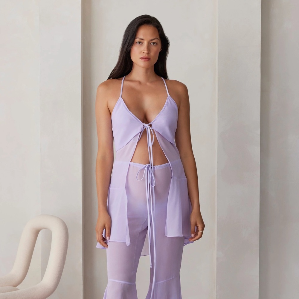 Bumpsuit Chiffon Top Lilac Large